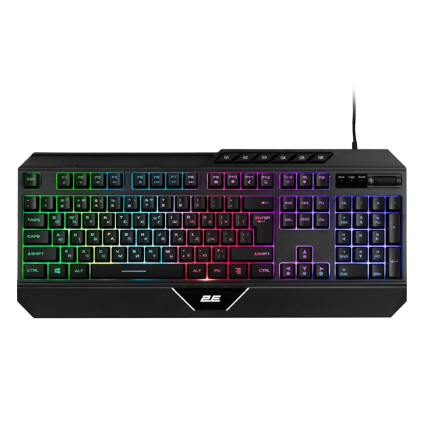 2E GAMING Membrane keyboard KG315 110key, USB-A, EN/UA, RGB, black