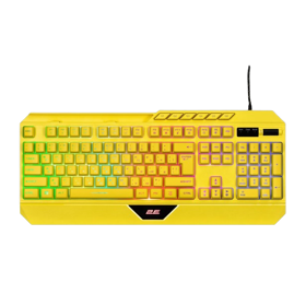 2E GAMING Membrane keyboard KG315 110key, USB-A, EN/UA, RGB, yellow