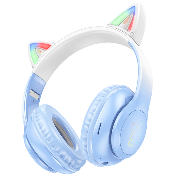 HOCO W42 Cat ears BT headphones wireless headset crystal blue