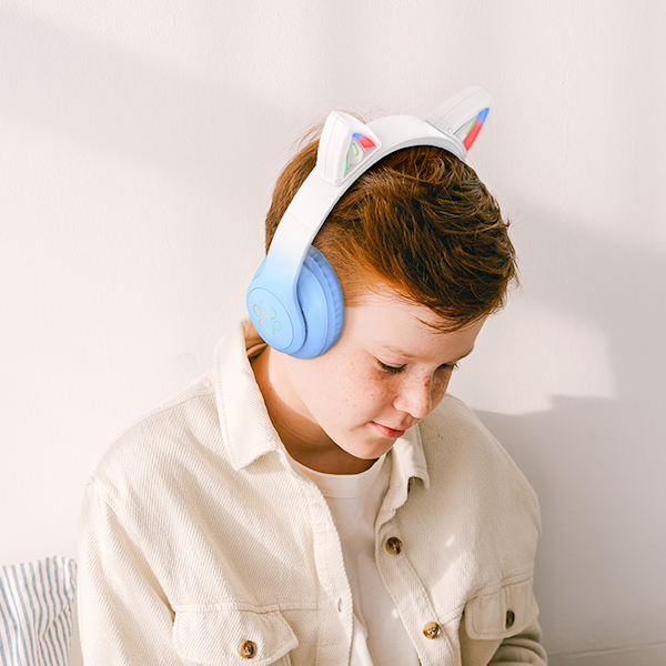 HOCO W42 Cat ears BT headphones wireless headset crystal blue
