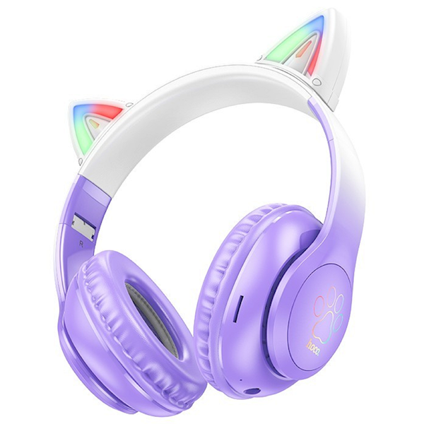 HOCO W42 Cat ears BT headphones wireless headset purple grape