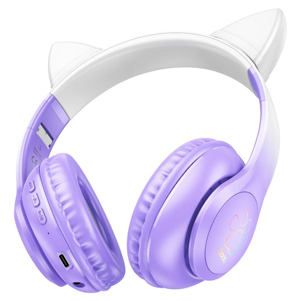 HOCO W42 Cat ears BT headphones wireless headset purple grape