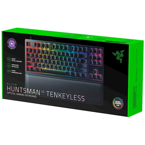 Razer Gaming Keyboard Huntsman V2 Tenkeyless Purple Switch USB RU Black