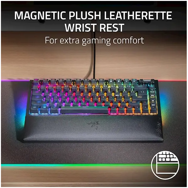 Razer Keyboard BlackWidow V4 75% RGB 83key Mechanical Tactile Switch GEN-3 USB EN, black
