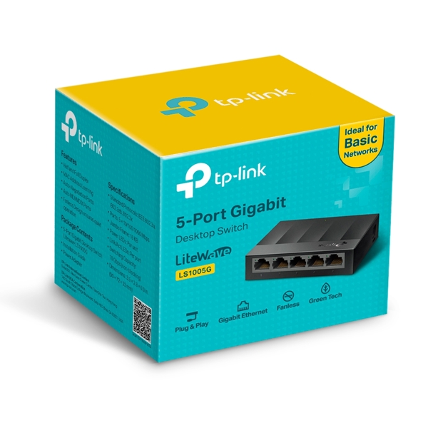 LS1005G, TP-LINK, 5-Port 10/100/1000Mbps Desktop Switch
