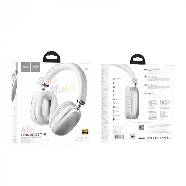 HOCO W35 Air Triumph BT headphones wireless headset Silver