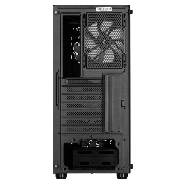 2E GAMING Computer case HEXAGON (G338) MidT,2xUSB2.0,1xUSB3.0, 1x120+3x120ARGB ,TG (side panel),without PSU,black