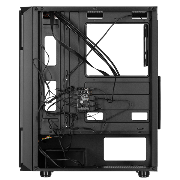 2E GAMING Computer case HEXAGON (G338) MidT,2xUSB2.0,1xUSB3.0, 1x120+3x120ARGB ,TG (side panel),without PSU,black