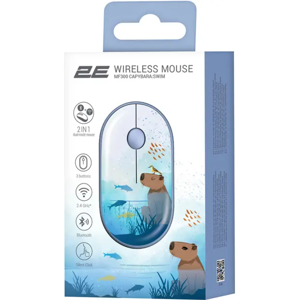 2E Mouse MF300 CAPYBARA:SWIM Silent WL BT, Blue