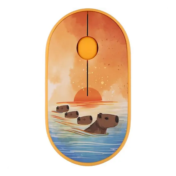 2E Mouse MF300 CAPYBARA:SUNSET Silent WL BT, Yellow