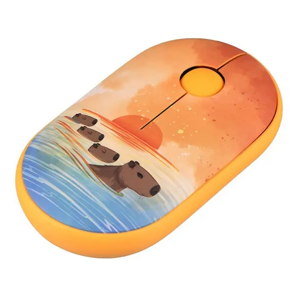 2E Mouse MF300 CAPYBARA:SUNSET Silent WL BT, Yellow