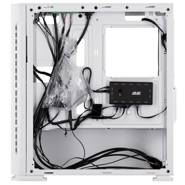 2E Gaming Computer case Calleo GB700W, without PSU, 2xUSB 3.0, 1xUSB 2.0, 4x120mm ARGB, controller with remote, TG Side Window, mATX, White