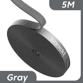 Toocki Cable Organizer Cable Management Tearable Organizador Cables Winder Ties Phone Accessories Wire Cord Organizer And Cables 5M Gray
