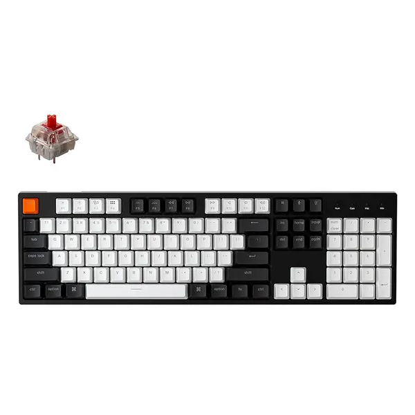 Keychron C2 104Key, Gateron G Pro Red, Hot-Swap, USB-A, EN/UKR, RGB, Black