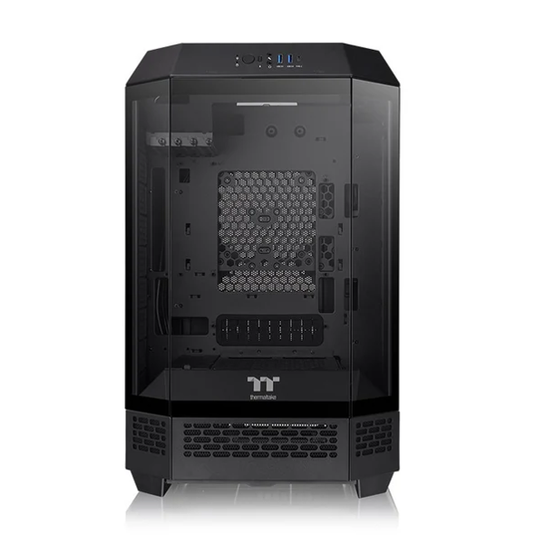 The Tower 300, ThermalTake, Black, Tempered Glass*3/CT140 Fan*2/Color Box/With Screen Metal Panel, CA-1Y4-00S1WN-00