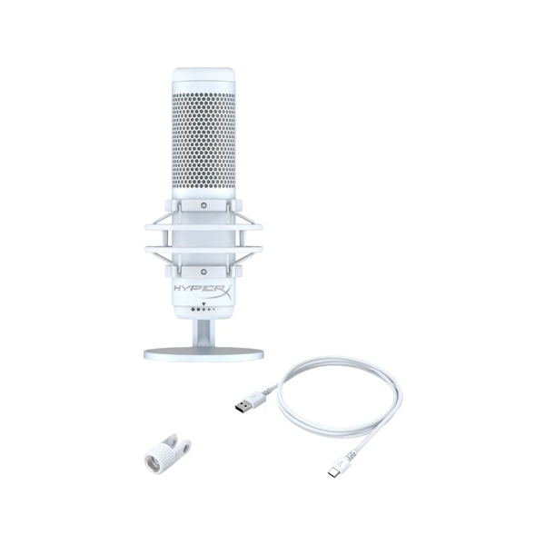 Microphone/ HyperX QuadCast S  - USB Microphone (White-Grey) - RGB Lighting (519P0AA)