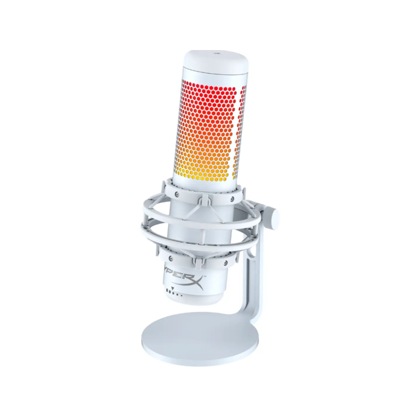 Microphone/ HyperX QuadCast S  - USB Microphone (White-Grey) - RGB Lighting (519P0AA)