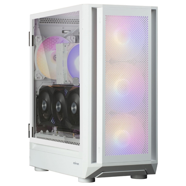 Zalman PC case I6 without PSU, 1xUSB3.0, 1xUSB2.0, 1xUSB Type-C, 4x140mm RGB, VGA 355mm, LCS ready, TG Side Panel, ATX, white