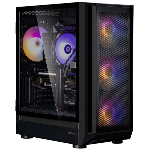 Zalman PC case I6 without PSU, 1xUSB3.0, 1xUSB2.0, 1xUSB Type-C, 4x140mm RGB, VGA 355mm, LCS ready, TG Side Panel, ATX, black