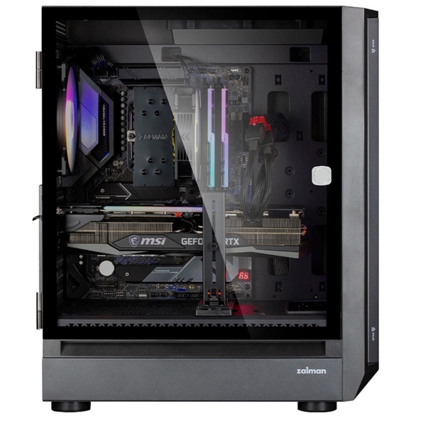 Zalman PC case I6 without PSU, 1xUSB3.0, 1xUSB2.0, 1xUSB Type-C, 4x140mm RGB, VGA 355mm, LCS ready, TG Side Panel, ATX, black