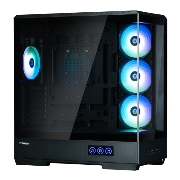 Zalman PC case P50 DS without PSU, 2xUSB3.0, 1xUSBType-C, 4x120mm ARGB, VGA 435mm, LCS ready, TG Side Panel, ATX, black