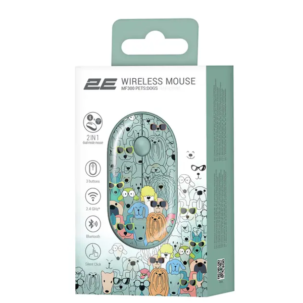 2E Mouse MF300 PETS:DOGS Silent WL BT, Green