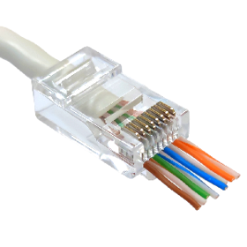 ქსელის აქსესუარი KD-PG8032-C6-23AWG, KINGDA UTP cat6 8P8C plug,pass through,for 23AWG cable,100pcs/bag