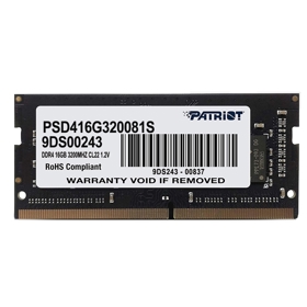 ოპერატიული მეხსიერება: Patriot SL DDR4 16GB 3200MHz SODIMM - PSD416G320081S