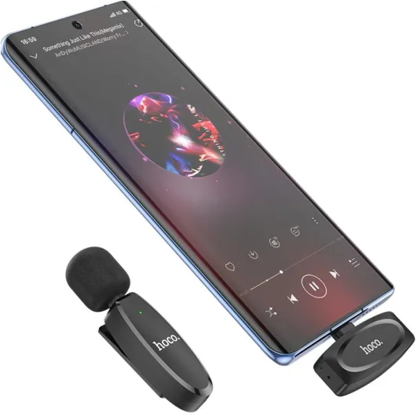 HOCO L15 Type-C Crystal lavalier wireless digital microphonemicrophoneblack