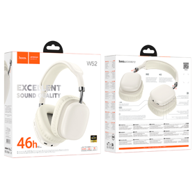 HOCOW52 Wonderful BT headphones milky white