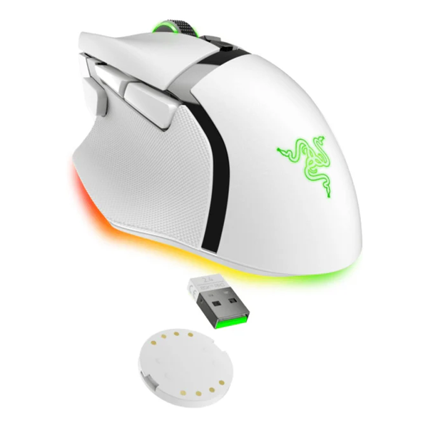 Razer Mouse Basilisk V3 Pro 35K, RGB, USB-A/WL/BT, white