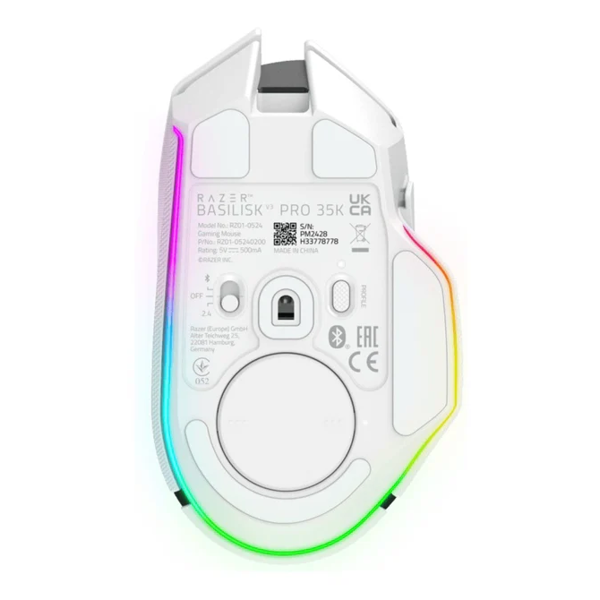 Razer Mouse Basilisk V3 Pro 35K, RGB, USB-A/WL/BT, white