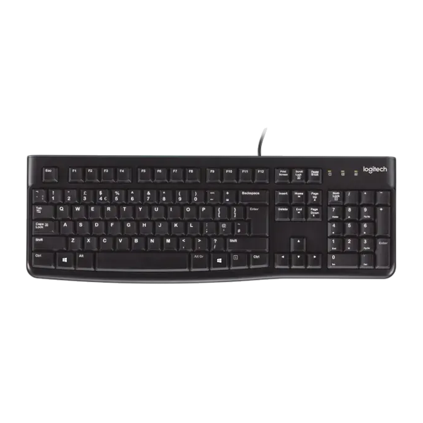 K120, Logitech Corded Keyboard 1.5m USB,  EN,  Black L920-002522