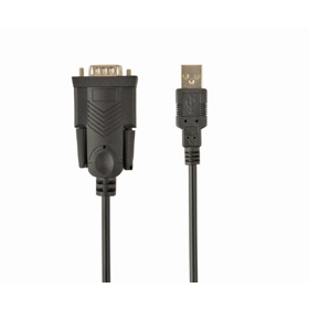 USB ადაპტერები Gembird Serial Cable 1.5M Black(UAS-DB9M-02)