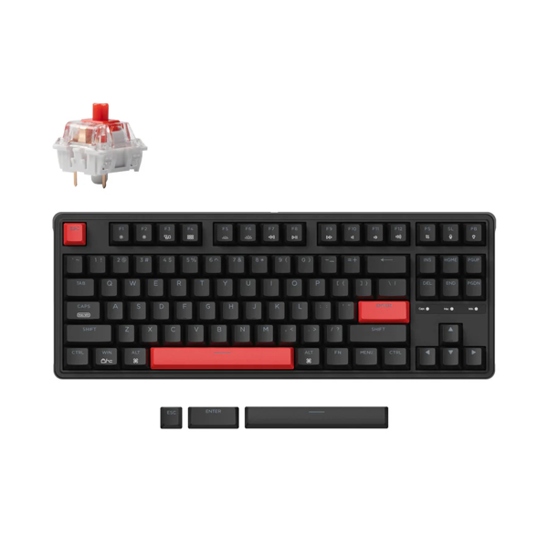 Mechanical keyboard Keychron C3 Pro 87Key, K pro Red, USB-A, QMK, Hot-swap, EN, Red Led