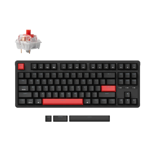 Mechanical keyboard Keychron C3 Pro 87Key, K pro Brown, USB-A, QMK, Hot-swap, EN, Red Led