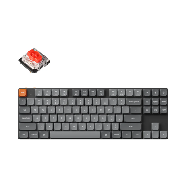 Mechanical keyboard Keychron K1 MAX 87Key, K pro Brown, WL/BT/USB-A, QMK, EN, White Led
