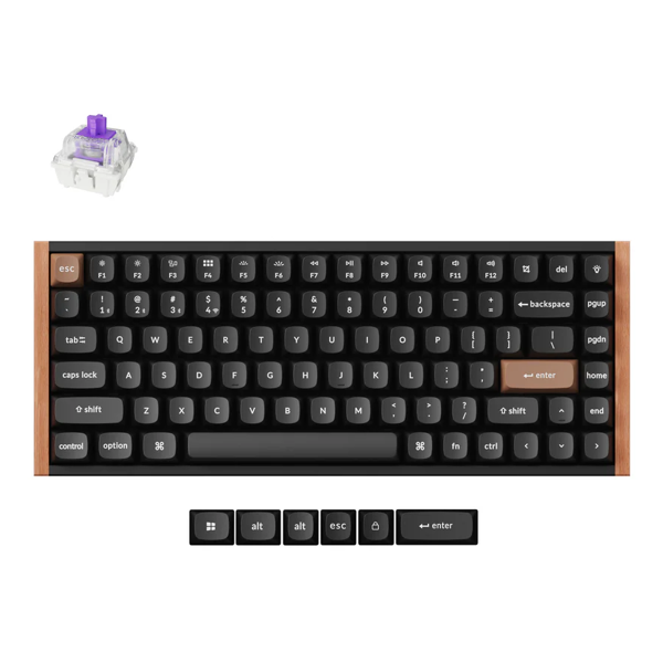 Keyboard Mechanical Keychron K2 HE 84Key, Gateron Double-Rail Magnetic Nebula, WL/BT/USB-A, QMK, Hot-swap, EN, RGB