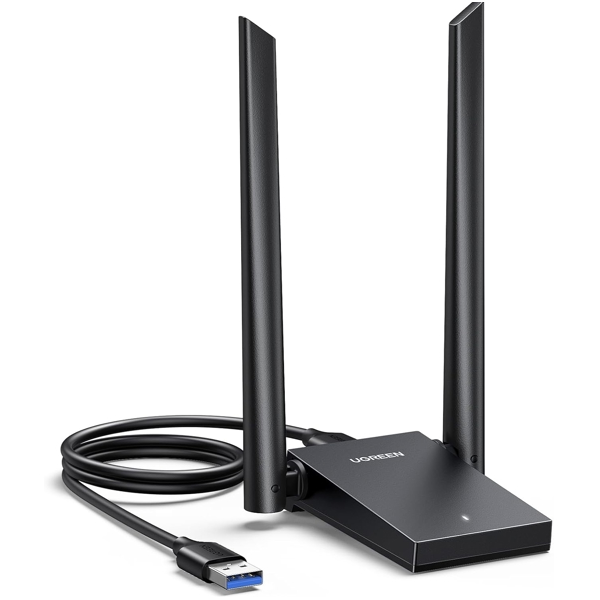 WiFi ადაპტერი UGREEN CM495 (25226), AX1800 WiFi 6 Adapter, Black