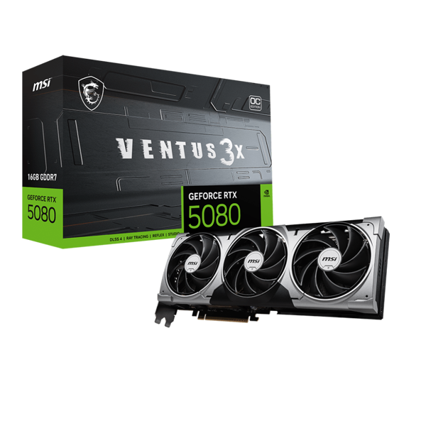 MSI Graphic card GeForce RTX 5080 16GB GDDR7 VENTUS 3X OC