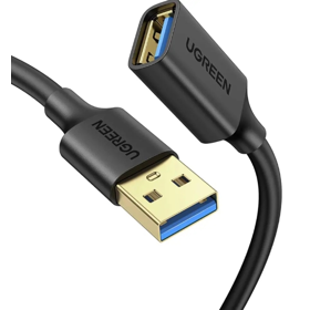 USB დამაგრძელებელი UGREEN US129 (30127), USB 3.0 Male to USB Female, Extension Male Cable, 3m, Black