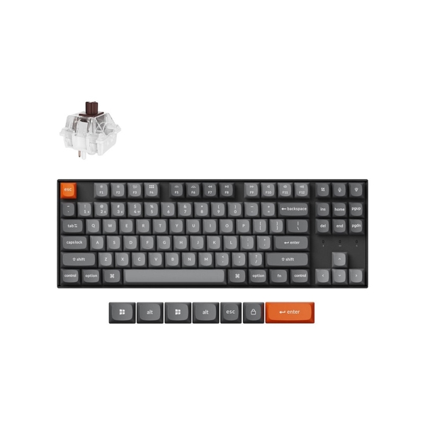 Mechanical keyboard Keychron K8 Pro 87Key, K pro Brown, WL/BT/USB-A, EN, White Led