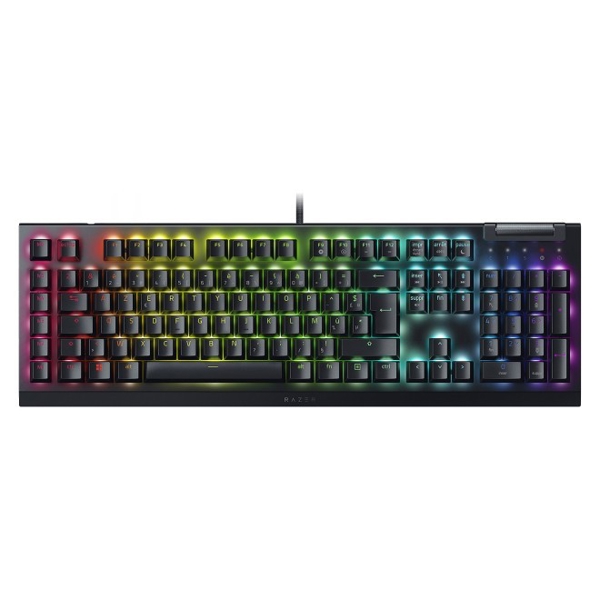 Razer Keyboard mechanical BlackWidow V4 X 110key, Green Switch, USB-A, EN/RU, RGB, black