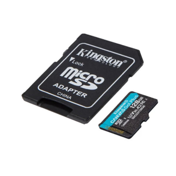 Flash Card/ Kingston Canvas Go Plus 128GB microSD Card | Up to 200MB/s | Class 10, UHS-I, U3, V30, A2 | SDCG4/128GB