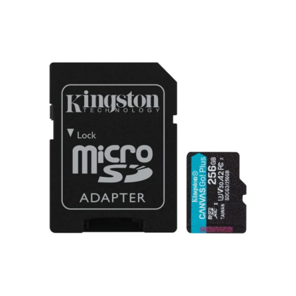 ფლეშმეხსიერების ბარათი-Flash Card/ Kingston Canvas Go Plus 256GB microSD Card | Up to 200MB/s | Class 10, UHS-I, U3, V30, A2 | SDCG4/256GB