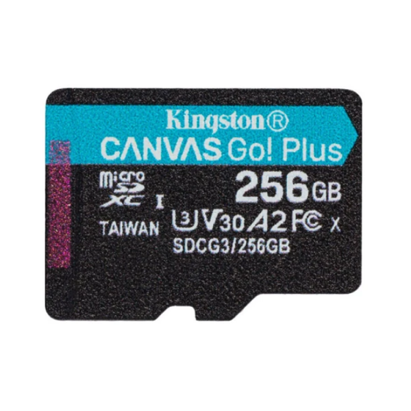 ფლეშმეხსიერების ბარათი-Flash Card/ Kingston Canvas Go Plus 256GB microSD Card | Up to 200MB/s | Class 10, UHS-I, U3, V30, A2 | SDCG4/256GB