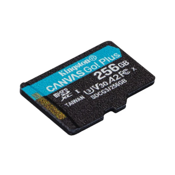 ფლეშმეხსიერების ბარათი-Flash Card/ Kingston Canvas Go Plus 256GB microSD Card | Up to 200MB/s | Class 10, UHS-I, U3, V30, A2 | SDCG4/256GB