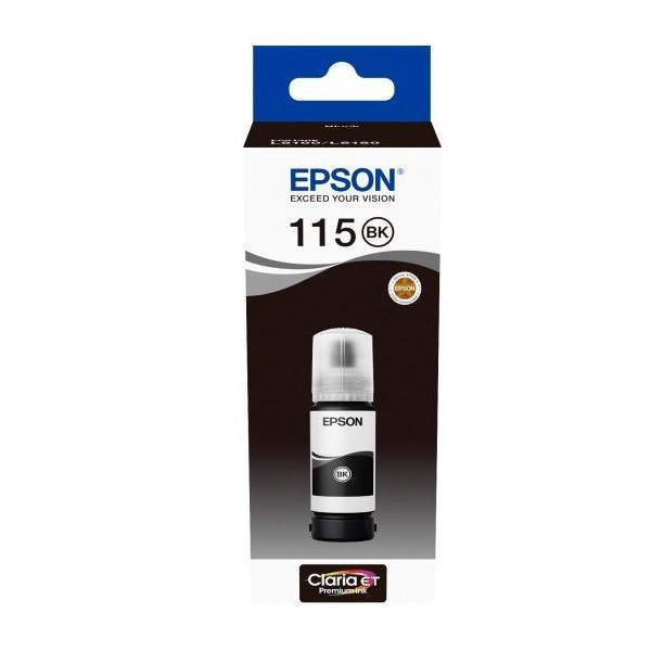 Epson კარტრიჯის მელანი I/C (b) L8160/L8180, 115 ECOTANK PIGMENT BLACK INK BOTTLE