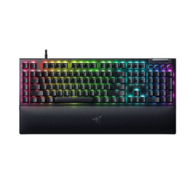 Razer Keyboard mechanical BlackWidow V4, 114key, Green Switch, USB-A, EN, RGB, black