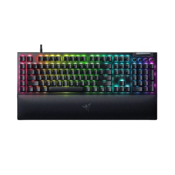 Razer Keyboard mechanical BlackWidow V4, 114key, Green Switch, USB-A, EN, RGB, black